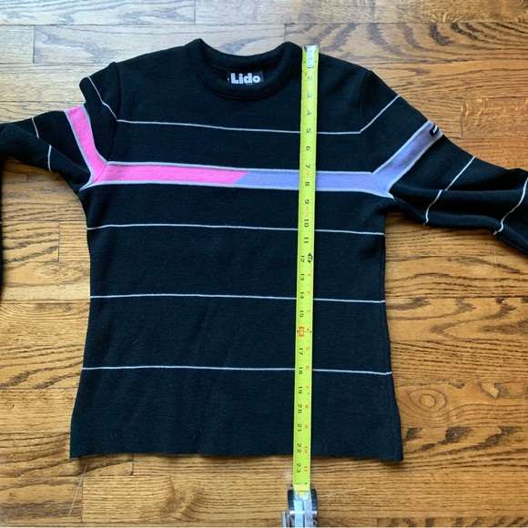 Vintage Lido Sports Ski Sweater Womens 100% Wool Size L (or M) in Black EUC - Picture 4 of 5